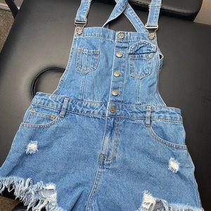 Denim Overall Shorts